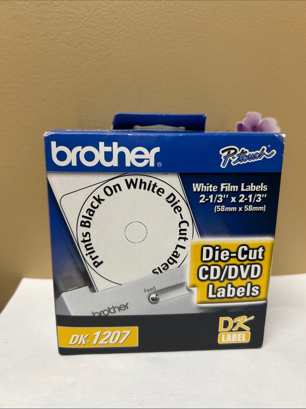 Brother White and Blue Die-Cut CD/DVD Labels DK-1207